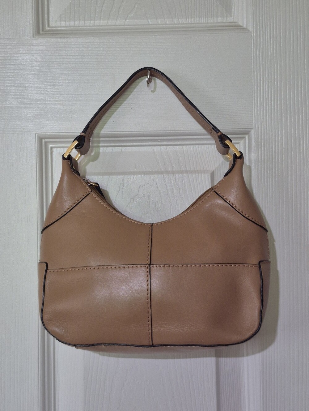 Etienne Aigner Mini Leather Paneled Purse In Beige EUC